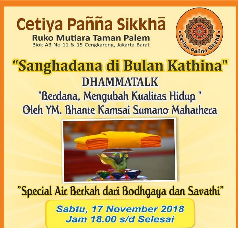 SANGHADANA DI BULAN KATHINA 2018