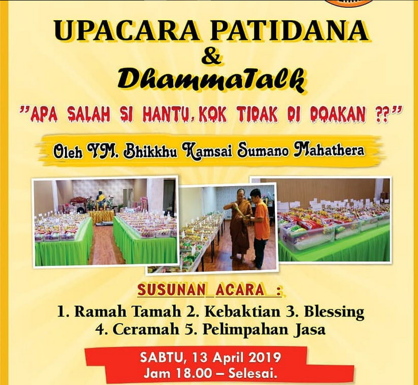 UPACARA PATIDANA DAN DHAMMATALK 2019